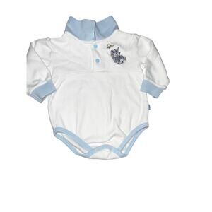 Vintage Disney's Lady and the Tramp Embroidered long sleeve collared one pc 6/9m